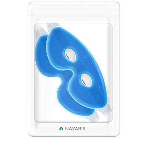 Navaris Set of 2 Gel Eye Masks - 2X Reusable Eye Masks for Hot/Cold Use