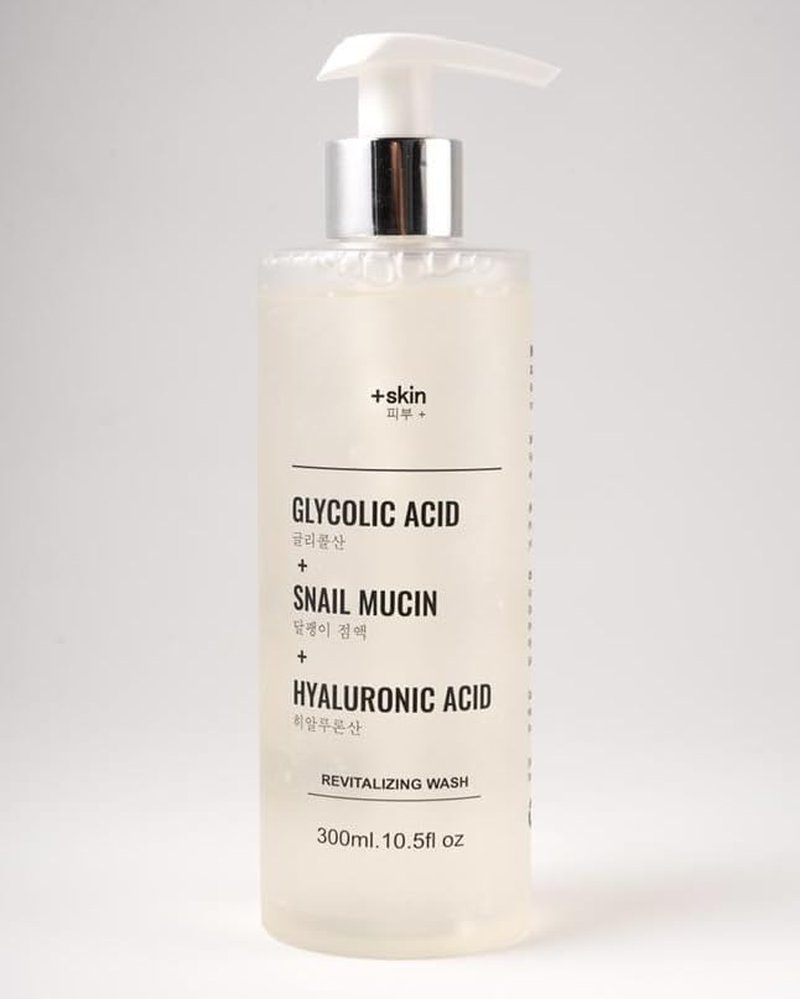 Glycolic Acid Cleanser with Snail Mucin & Hyaluronic Acid - Gentle Exfoliating Face Wash