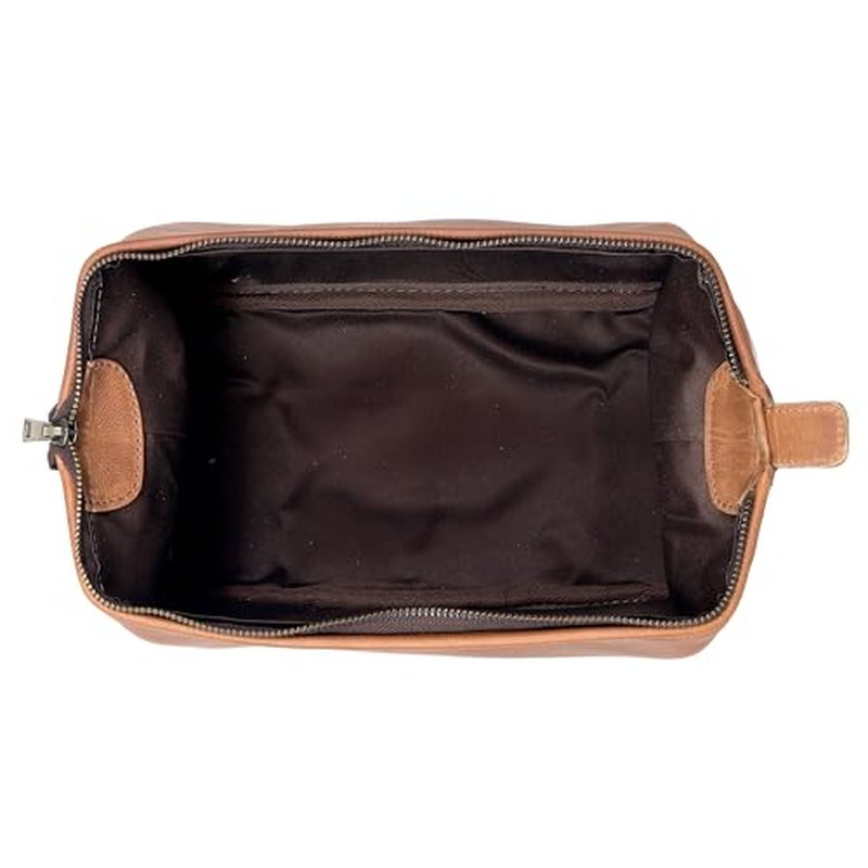 HLC Leather Toiletry Bag for Men - Best Gift for Men - Premium Genuine Leather Dopp Kit Shaving Kit Organizer Travel Kit Pouch Bag for Men - Large Size (Tan)