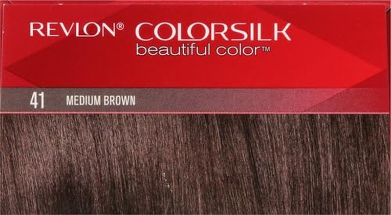 Permanent Hair Color by Revlon, Permanent Hair Dye, Colorsilk with 100% Gray Coverage, Ammonia-Free, Keratin and Amino Acids, 41 Medium Brown, 4.4 Oz (Pack of 1)