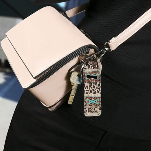 SEANATIVE Ethnic Tribal Lipstick Lip Gloss Lip Balm Chapstick Holder Keychain Lipstick Tube Holder Clip-on Lip Gloss Travel Storage Accessories for Women