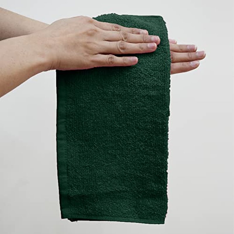 DAN RIVER 100% Cotton Washcloths 24 Pack Premium Quality Face and Body Cloth, Quick Dry Essential Towels for Bathroom, Hand, Kitchen & Cleaning, Baby Washcloths | 12X12 in | 400 GSM | Hunter Green
