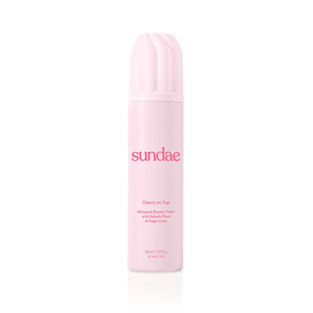 sundae Whipped Shower Foam Strawberries & Cream, Cherry On Top Foaming Body Wash Shower Foam 8.9 fl oz, 265ml 2-pack
