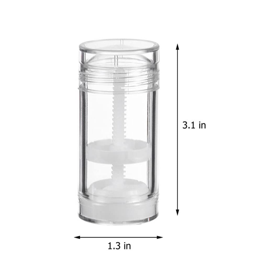 5 Packs Plastic Deodorant Containers,1 Oz /30ml Empty Clear Cylinder (Bottom Refilling & Twist Up) Refillable Deodorant Tube Bottles Stick Container for Lip balm,Lipstick