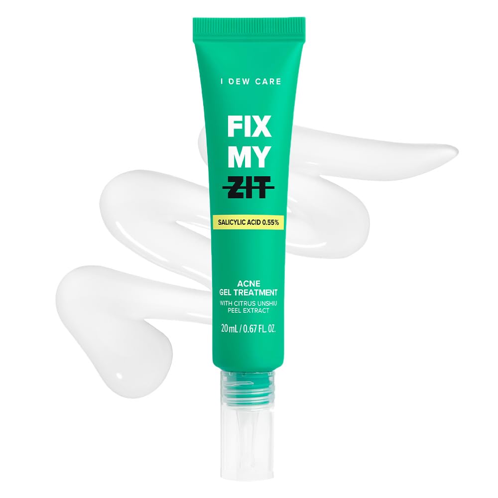 I DEW CARE Acne Gel Treatment - Fix My Zit | with 0.55% Salicylic Acid, Spot Treatment, Blemishes & Zits, Pimple Control, Clears Breakouts, for Sensitive Skin, Soothing, 0.67 FL Oz