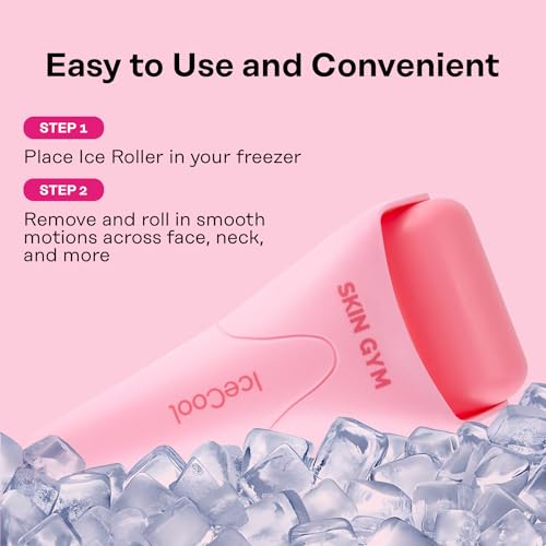 SKIN GYM Cryogel Ice Roller for Face - Anti Aging Ice Face Roller & Eye Roller for Eye Puffiness Relief, Travel Size Face Roller Skin Care & Face Ice Roller, Light Facial Ice Roller & Face Depuffer