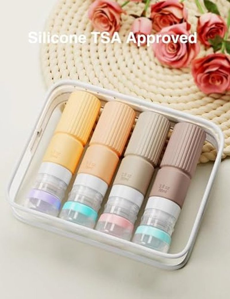18pes Travel Bottles for Toiletries,TSA Approved Silicone Travel Containers jar for Toiletries,Leak Proof 3oz Refillable Liqus Shampoo And Conditioner Travel Essentials toiletry Bottles