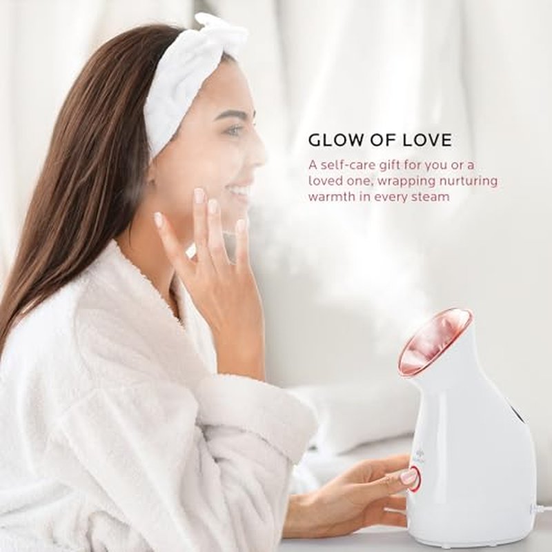 Dr. Pure Facial Steamer for Deep Cleaning: Face Steamer Unclogs Pores - Home Sauna Spa Humidifier Hot Mist for Women Men Sinuses Moisturizing Skin Care Tool (Black)