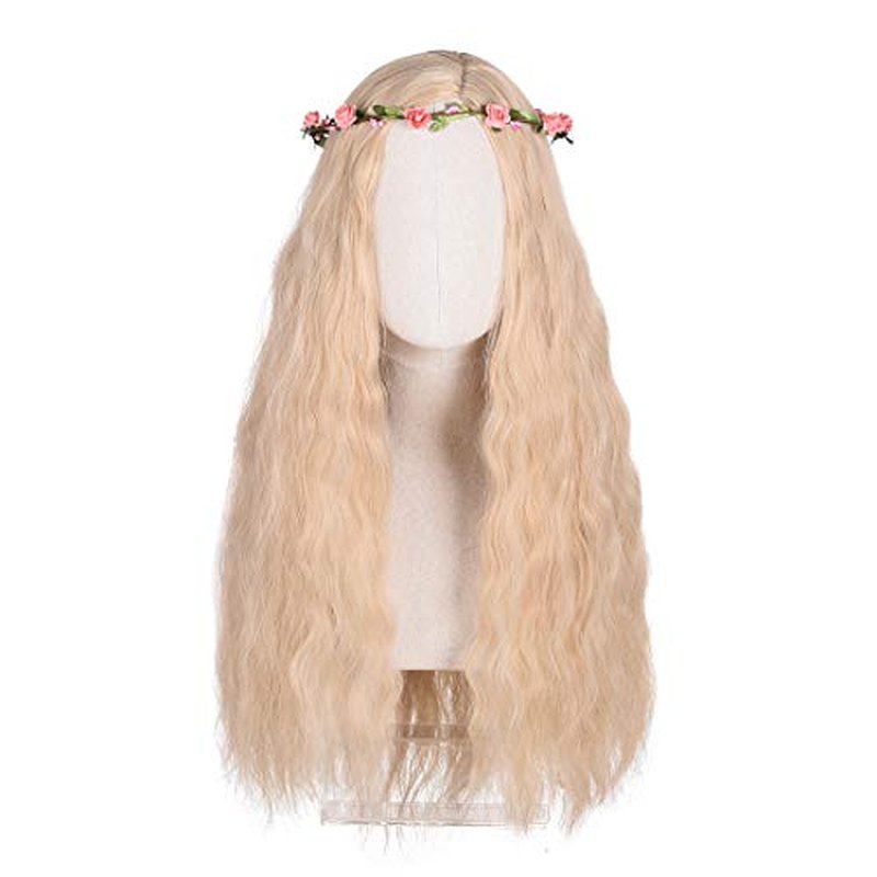 FYXZHUO Mixed Blonde Cosplay Tiger King Wig for Women,With Braid Long Wavy Girl Princess Costume Wig,Suitable for Daily Wear and Masquerade