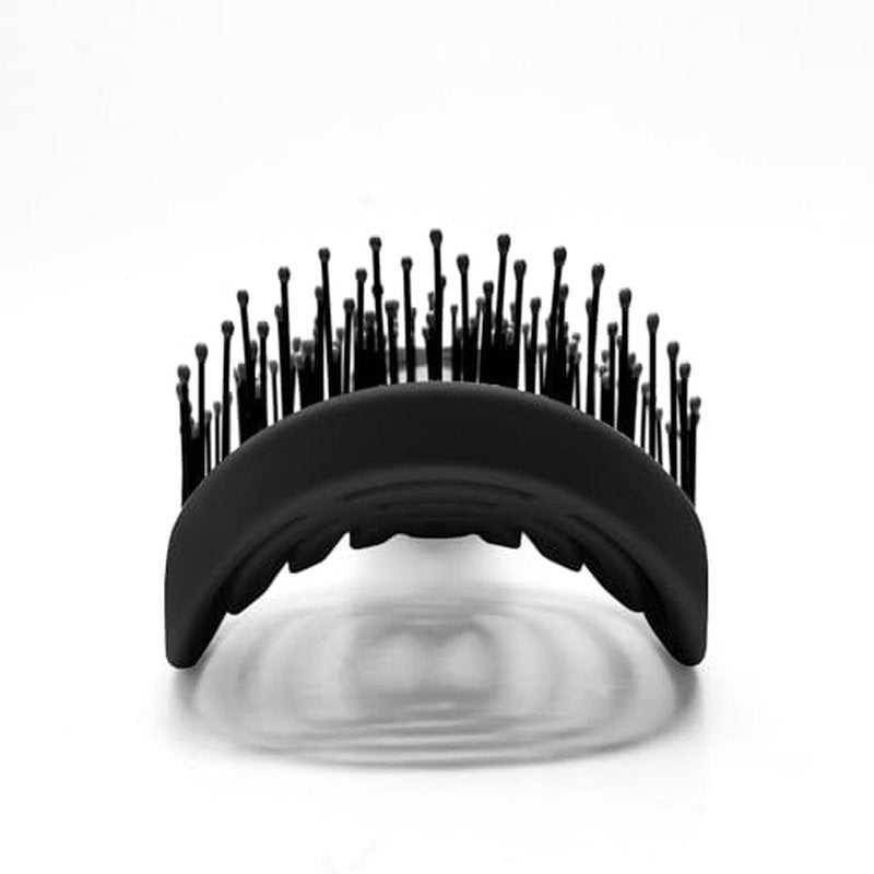 NuWay 4HAIR DoubleC U.S. Patented Double Curved Detangling Brush is Hair Dryer Safe (Iron Black)