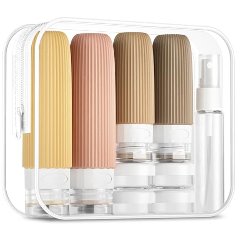 Mrsdry 16 Pack Travel Bottles Set, TSA Approved Leak Proof Silicone Squeezable Containers for Toiletries, Refillable Travel Accessories for Conditioner, Shampoo, Lotion & Body Wash Accessories