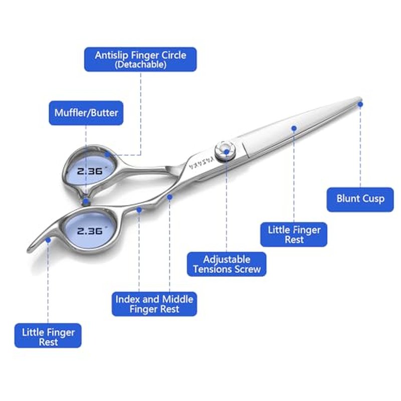 YASAKA 6.5 Inch Professional Hair Cutting Shears,Hairdressing Scissors Cobalt Stainless Scissors Sharp Razor Edge Barber Hair Scissors Ergonomic Grip Design for Hair Salon or Home Use Hair Cutting Kit