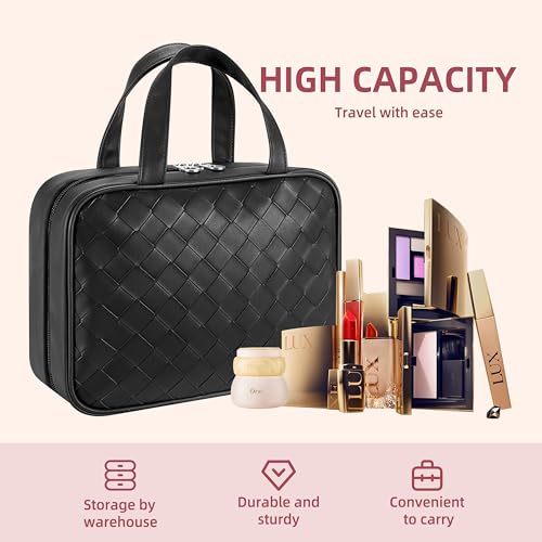 MASSY Egg Shape(Oval) Makeup Storage Box, Countertop Portable Vanity Cosmetics Organizer Preppy