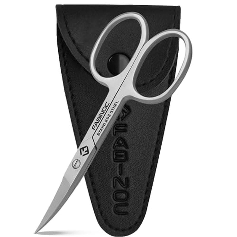 FABINOC Straight Nail Scissors for Men & Women – German Quality Stainless Steel – Small Manicure Pedicure Scissors for Fingernail, Toe Nail, Eyebrows & Mustache