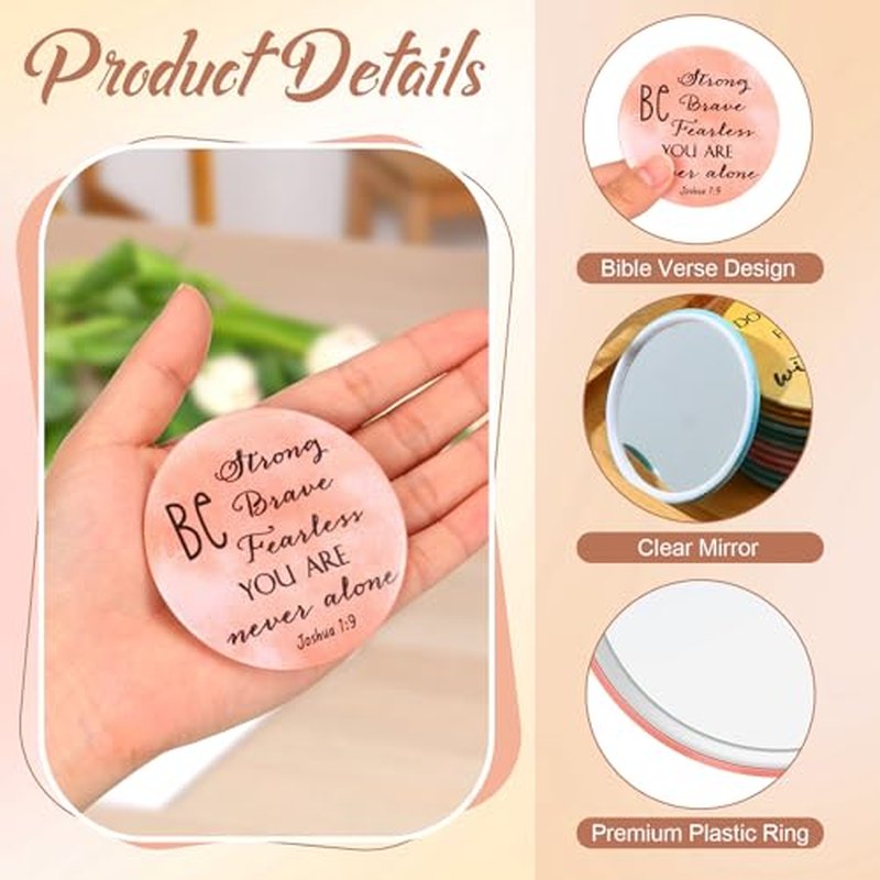 GlikCeil 36 Pcs Inspirational Compact Mirrors Gifts Bulk for Women Mini Purse Pocket Mirrors Employee Appreciation Gifts for Leader Lady Coworkers Nurse Teacher Office Friends Gifts