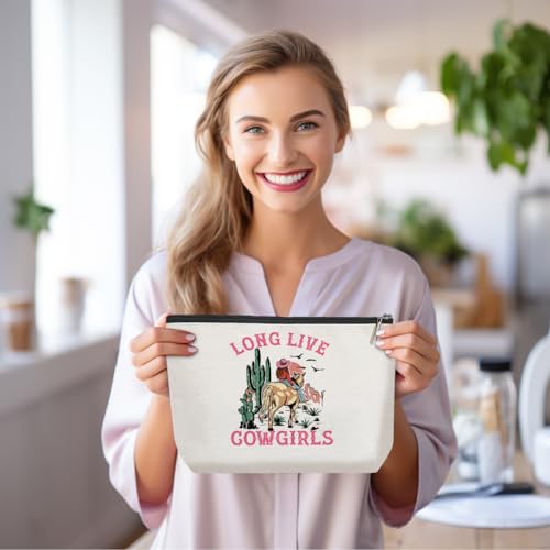 Western Girls Gifts Cowgirl Gifts Western Gifts for Women Western Stuff for Lovers Retro Makeup Bag Cosmetic Bag Friendship Gifts for Friends Girls Niece Sister Birthday Mothers Day Graduation