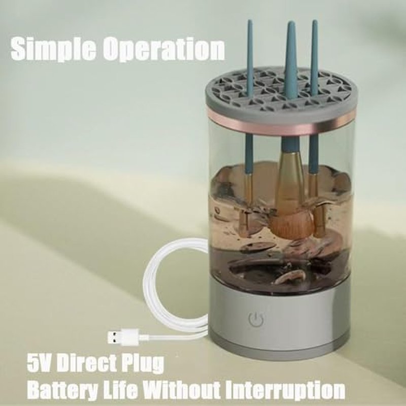 Beauty Swirl Cosmetic Brush Cleaner, The Cozy Luna Brush Cleaner, Makeup Brush Cleaner Machine, Electric Makeup Brush Cleaner, Automatic Makeup Brush Cleaner, for All Size Makeup Brush (10PCS)