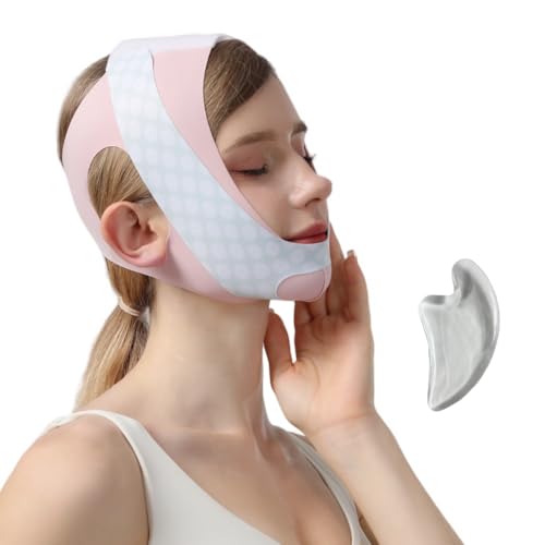 Double Chin Strap,Face Lift Mask,V-Line Lifting Mask for Women,Chin Strap for Sleeping,Jawline Shaper(L)