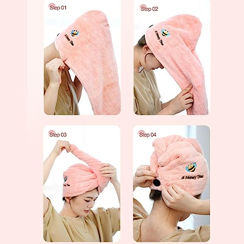 Thick Hair Drying Towels - Rapid Dry Microfiber Wrap for Long Curly Hair | Absorbent Turban for Women & Girls | Great for Bath & Shower