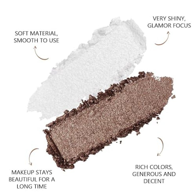 FeiCuiYun Double color eye shadow, Eyeshadows Creamy, high pigment eye makeup palette, matte shimmer metal eye shadow powder, Blendable, Ultra-Pigmented, Easy to Apply, Matte & Shimmer, (01)