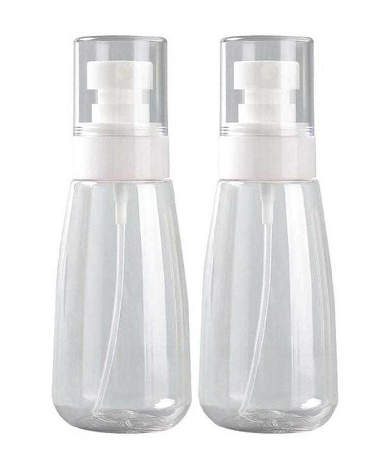 TOSERSPBE Empty Fine Mist Spray Bottle Travel Refillable Perfume Container Small Cosmetic Plastic Bottle for Face Hair Makeup 2 Pack