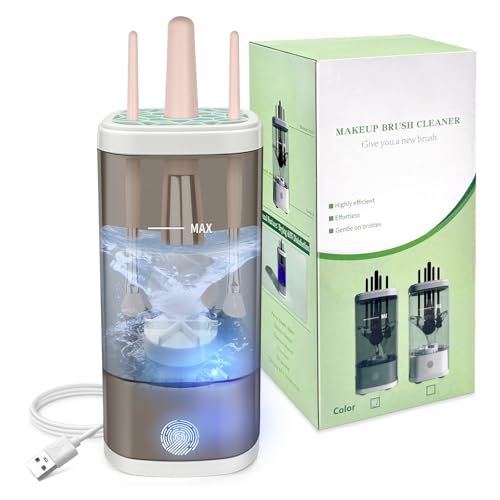 Tpsofy Electric Makeup Brush Cleaner Machine, Ultimate Efficient Automatic Cleaner for All Types of Makeup Brushes- Black