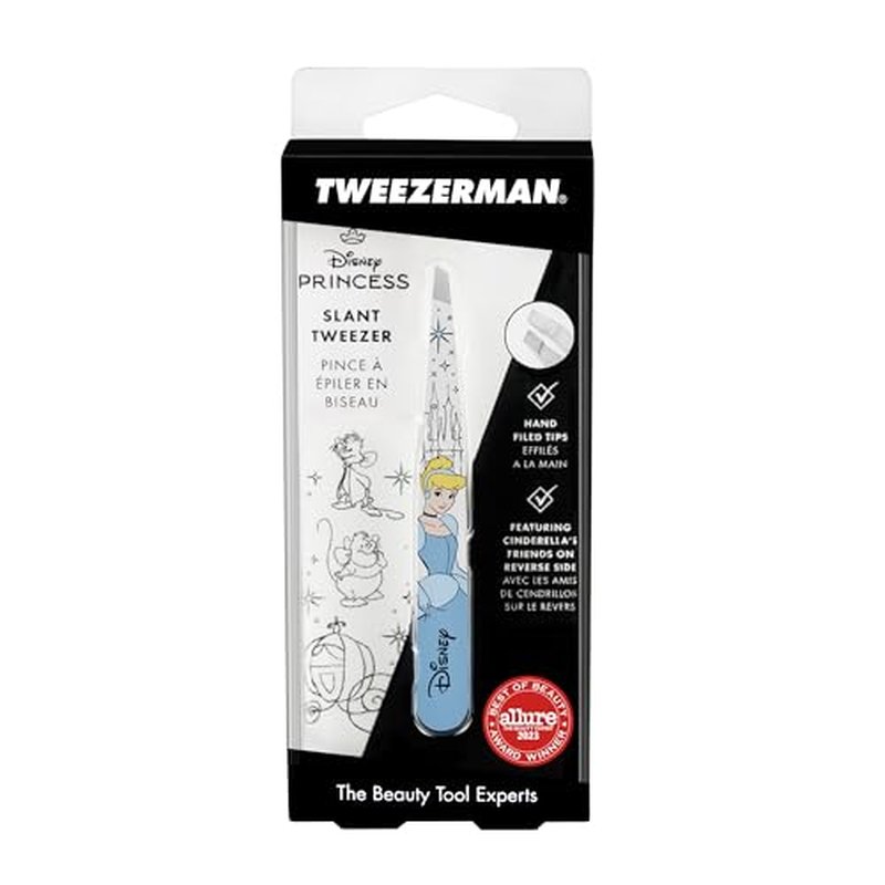 Tweezerman Cinderella Slant Tweezer - Eyebrow Tweezers for Women and Men