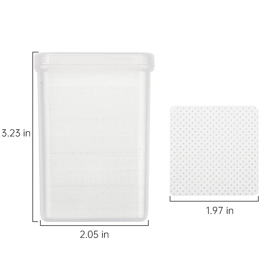200 PCS Lint Free Nail Wipes, Non-Woven Fabric Dry Nail Prep Pads, Nail Polish Remover Wipes Lash Extensions Glue Nail Cleaning Pads for Salon Supplies (White)