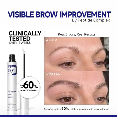 Eyebrow Growth Serum with Biotin Peptides, 2.3¡¿ Absorption Advanced Formula for Naturally Fuller, Thicker, Stronger Brows, Vegan Cruelty-Free, 0.17 Fl Oz (5mL)