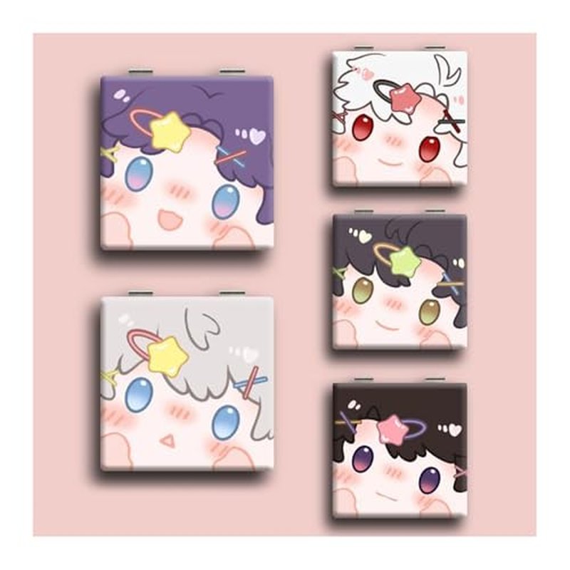 XYZSJGW Cute Sylus Rafayel Travel Makeup Mirror Game Love and Deepspace Xavier Portable Mini Handheld Foldable Makeup Mirror (Sylus)