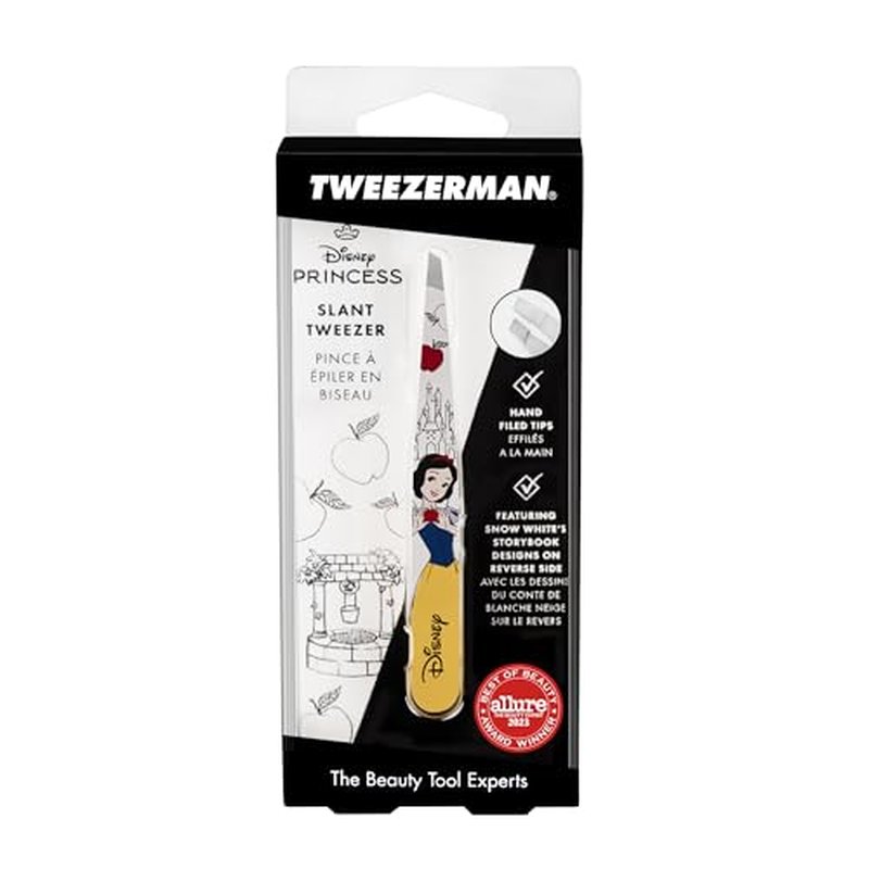 Tweezerman Snow White Slant Tweezer - Eyebrow Tweezers for Women and Men