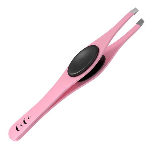 Slanted Professional Tweezers for Eyebrows & Plucking – Precision Tweezers for Women Facial Hair Removal, Ingrown Hairs, Men Grooming Kit – Sharp Tweezer has Silicone Grip by CoCo’s Closet, Pink