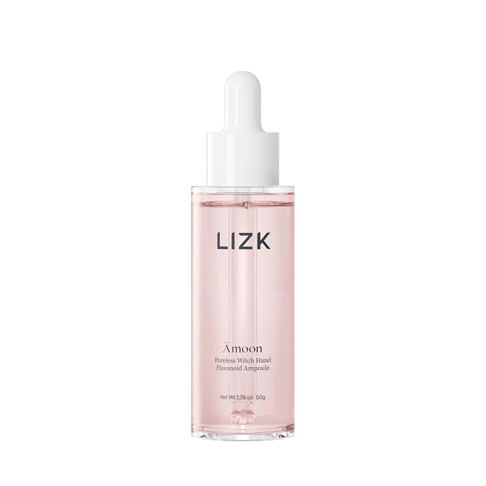 LIZK Amoon Poreless Witch Hazel Flavonoid Ampoule - Skin Hydrating, Revitalizing Effect with Niacinamide, Adenosine, and Panthenol, Smooth, Healthy-Looking Skin, 1.76oz.