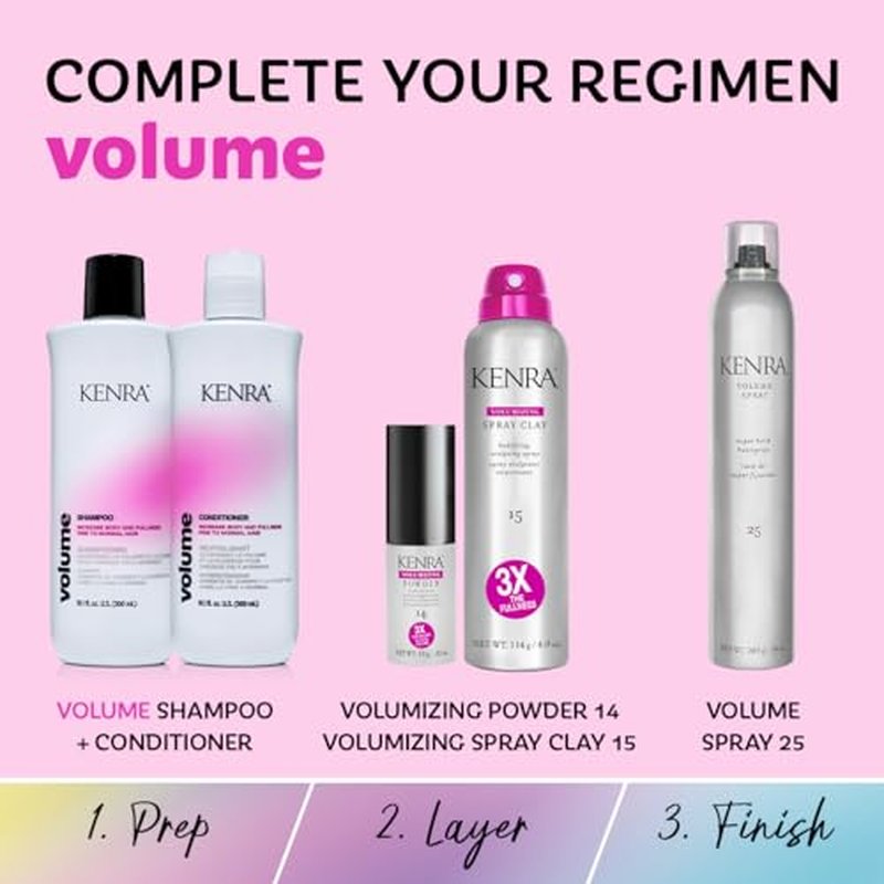 Kenra Volume Shampoo | Creates Body, Bounce & Fullness | Increases Volume up to 45% | Adds Shine | Color Safe | Fine To Normal Hair | 10.1 fl. oz.