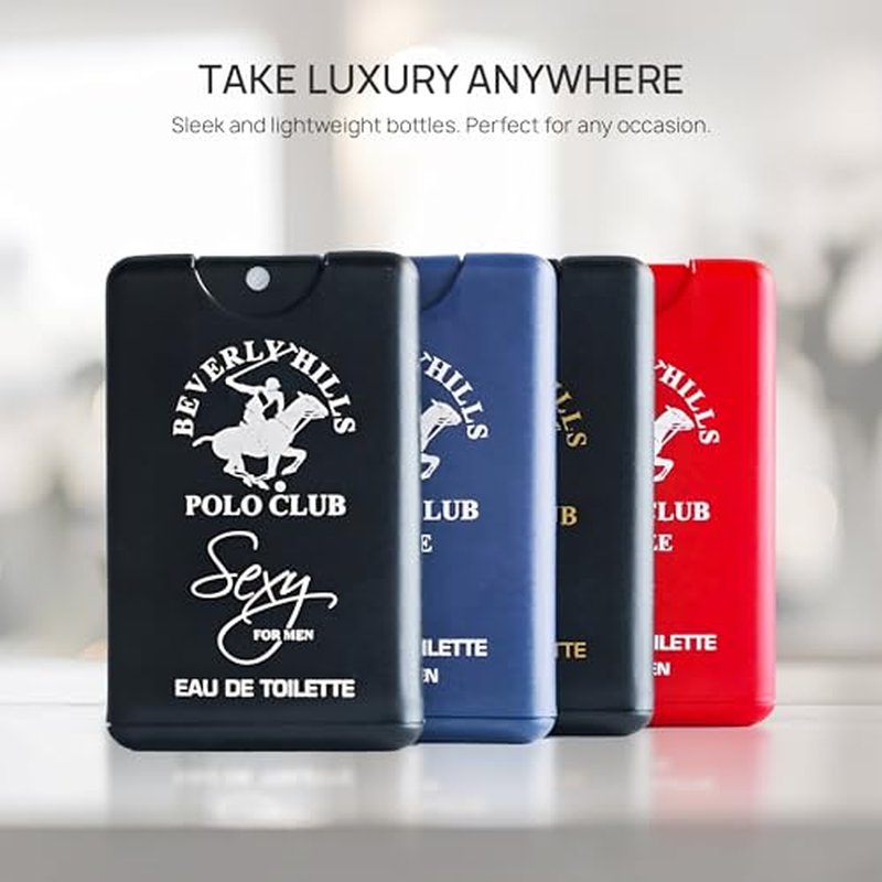 Beverly Hills Polo Club Pocket Size Collection, 4 Piece Cologne Gift Set for Men, Pack of 1, 0.68 fl oz