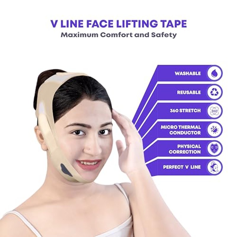 OORSE Silicone V Line Face Lifting Mask with Adjustable Double Chin Strap for Women