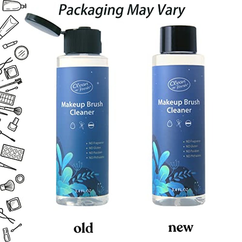 Clean-n-Fresh Makeup Brush Cleaner Set For Brushes, Sponge and Puff 6.8 Fl Oz,Deep Cleaning Washing Cleanser Shampoo With a Cleaning Mat