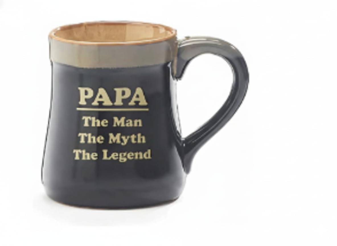 burton+BURTON 18oz Papa Mug, The Man The Myth The Legend Ceramic Coffee Cup in Decorative Gift Box