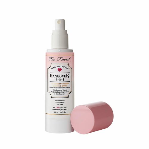 Too Faced Hangover 3-in-1 Primer & Setting Spray |Long Lasting + Hydrating, 4.05 Fl Oz, Clear