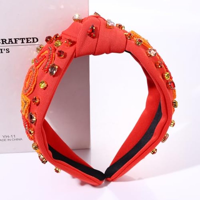 YAHPERN Thanksgiving Fall Headband for Women Turkey Knotted Headband Wide Top Knot Headbands Thanksgiving Hair Accessories