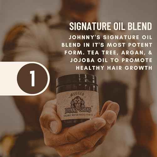 Johnny Slicks Water Based Pomade | Strong Hold, High Shine, Organic Styling for Men | Promotes Healthy Hair Growth & Helps Hydrate Dry Skin (Original, 4 Ounce) US Made, Veteran Owned