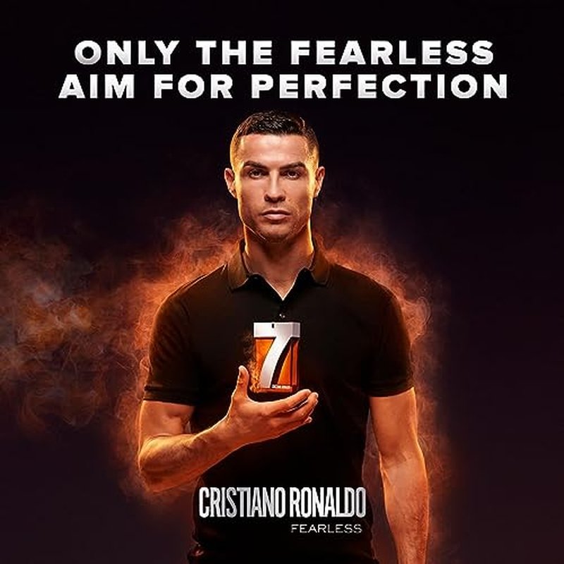 CRISTIANO RONALDO Fearless - 1.7 oz Men's EDT Spray - Vegan, Sustainably Sourced, Long Lasting Cologne for Men - Woody Spicy Floral Scent - Fragrance for Confident and Determined Men