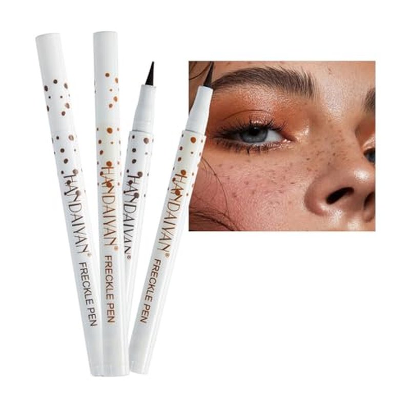 Melsintern Natural Coffee Freckle Pen，Natural Freckles Makeup Pen, Lifelike Freckle, Face Tattoo Freckle Stamp,Long Lasting Quick Dry Waterproof Freckles Makeup,Freckles FaceTattoo，Freckle Pencils