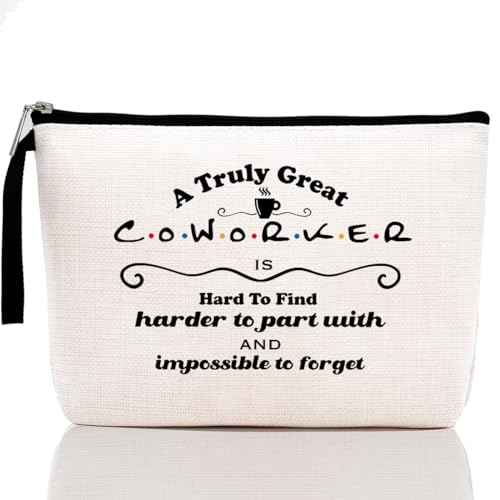 Appreciation Gifts Makeup Bag for Coworkers Women, Going Away Gifts for Coworker, Coworker Leaving Gifts, Farewell, Holiday, Office Gifts for Coworker, A Truly Great Coworker is Hard to Find