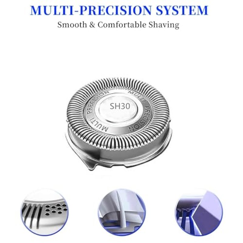 SH30/52 Replacement Heads Compatible With Philips Norelco Series 3000 Replacement Blades&for Philips Norelco SH30 Replacement Heads,for Philips Norelco Shavers Series 3000 2000,1000,Rounded 5000X Etc