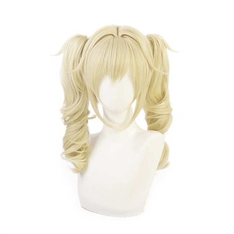 Mystylecos Barbara Cosplay Curly Wig with Ponytails Gold Costume Party Wig