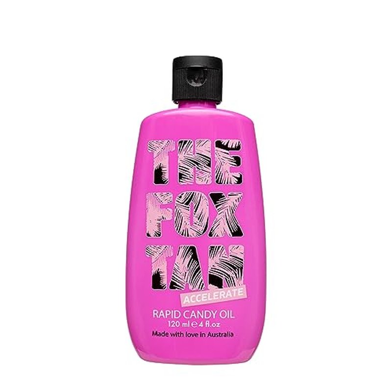 The Fox Tan Rapid Candy Oil, Accelerator Tanning Oil For Deeper & Darker Long-Lasting Tans, Creates Flawless Tan Skin, Vegan & Cruelty Free, 120mL
