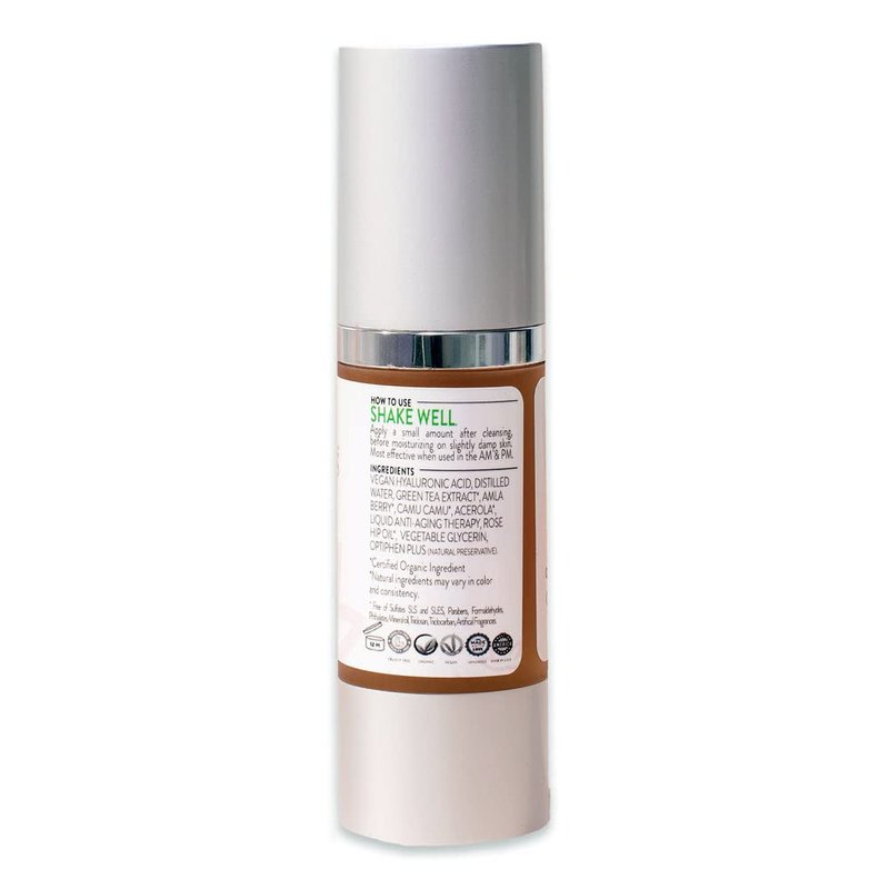 Glimmer Goddess Organic Face Serum - Hydrating Hyaluronic Acid & Vitamin C for Radiant Skin | 1 oz