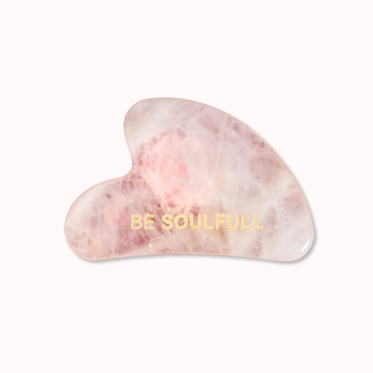BE SOULFULL Gua Sha, Natural Face Massaging Stone for Firm and Glowing Skin, for Men & Women, 1 Unit (Rose Quartz)