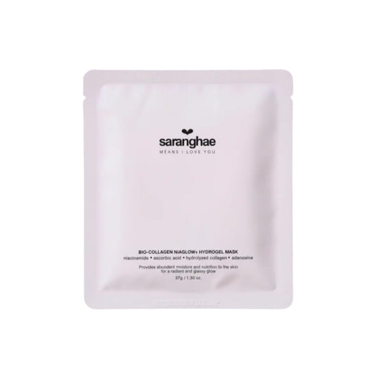 Saranghae Bio-Collagen NiaGlow+ Hydrogel Mask – 5 Pack Korean Skincare Face Mask with Niacinamide & Vitamin C – Melting Deep Hydration for Glass Skin, Radiant Glow & Skin Barrier Support